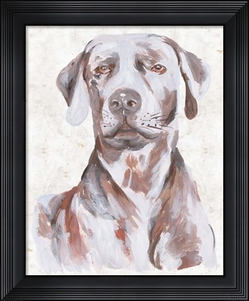 Framed Sitting Dog I Print
