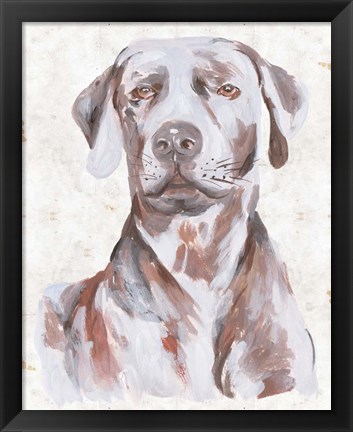 Framed Sitting Dog I Print