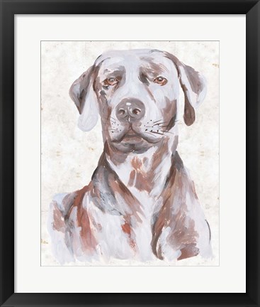 Framed Sitting Dog I Print