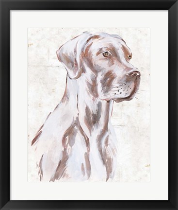 Framed Sitting Dog IV Print