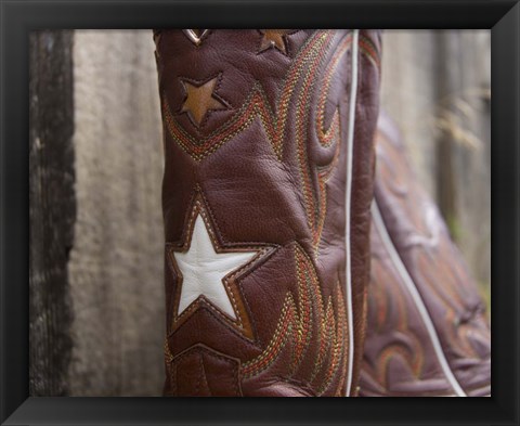 Framed Boots with Star Print