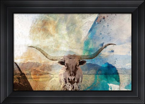 Framed Longhorn Print