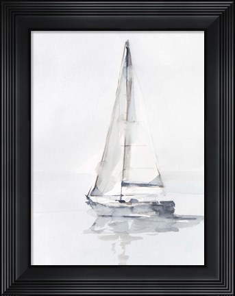 Framed Misty Harbor I Print