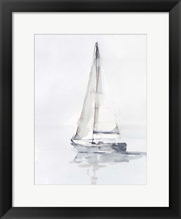 Framed Misty Harbor I Print