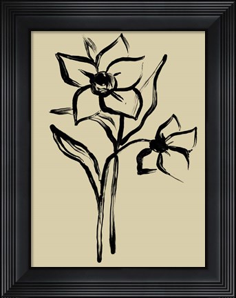 Framed Inkwash Floral II Print