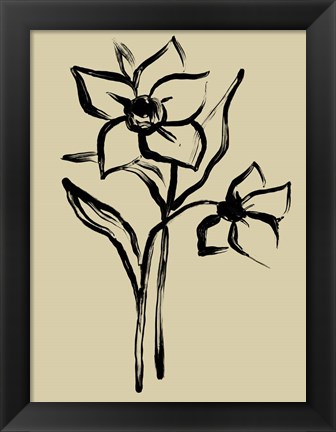 Framed Inkwash Floral II Print