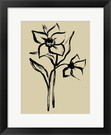 Framed Inkwash Floral II Print