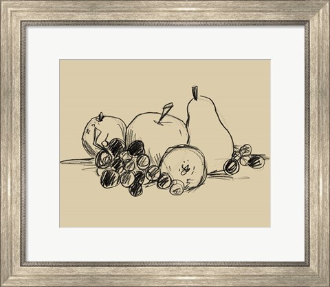 Framed Graphite Fruit I Print