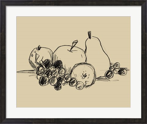 Framed Graphite Fruit I Print