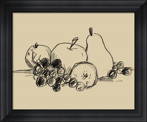 Framed Graphite Fruit I Print