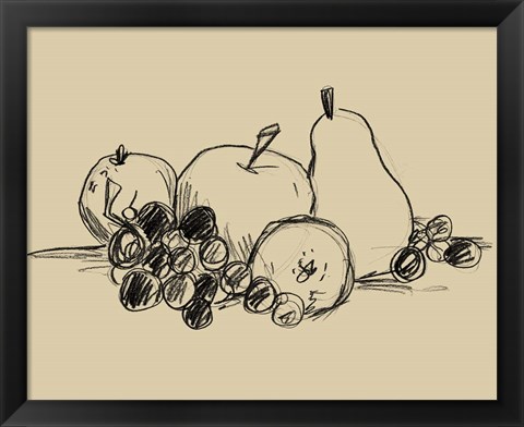 Framed Graphite Fruit I Print