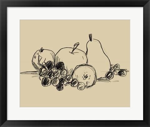 Framed Graphite Fruit I Print