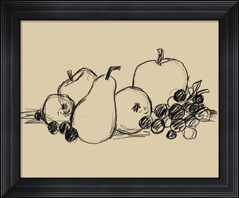 Framed Graphite Fruit II Print