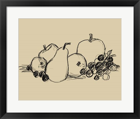 Framed Graphite Fruit II Print