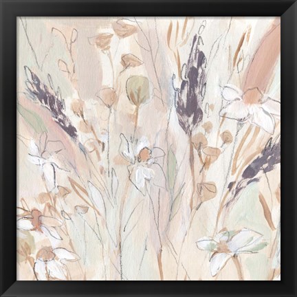 Framed Lavender Flower Field II Print