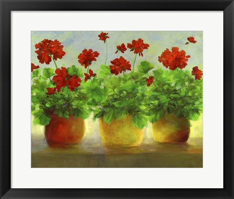 Framed Geraniums III Print