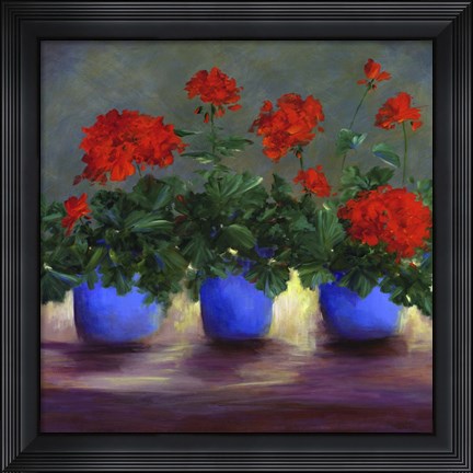 Framed Geraniums V Print