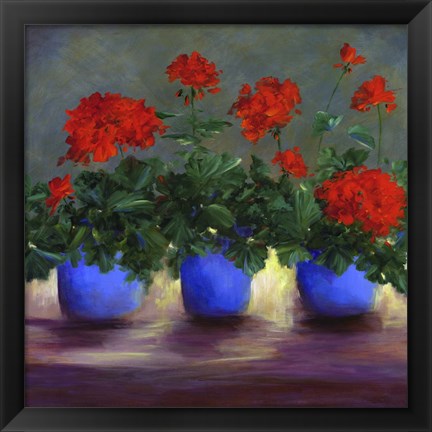 Framed Geraniums V Print