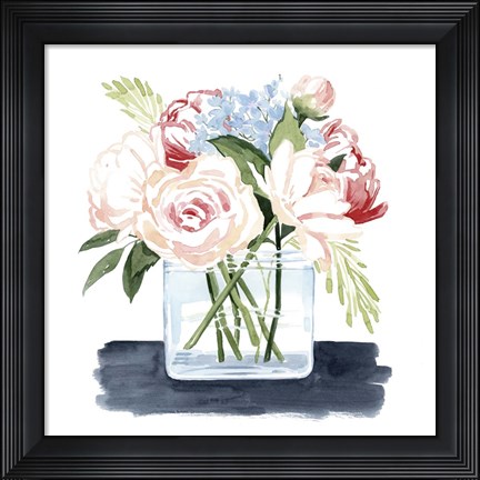 Framed Loose Watercolor Bouquet I Print