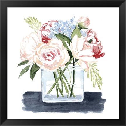 Framed Loose Watercolor Bouquet I Print