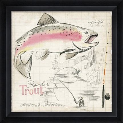 Framed Trout Journal I Print