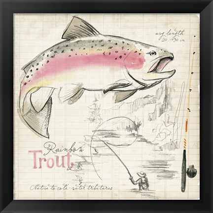 Framed Trout Journal I Print