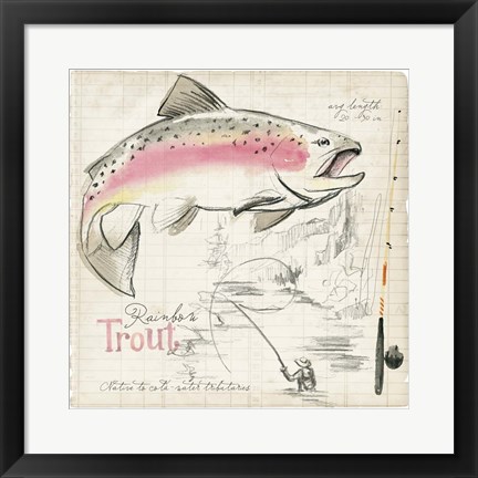 Framed Trout Journal I Print