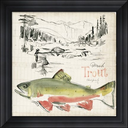 Framed Trout Journal II Print