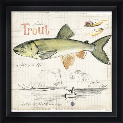 Framed Trout Journal III Print