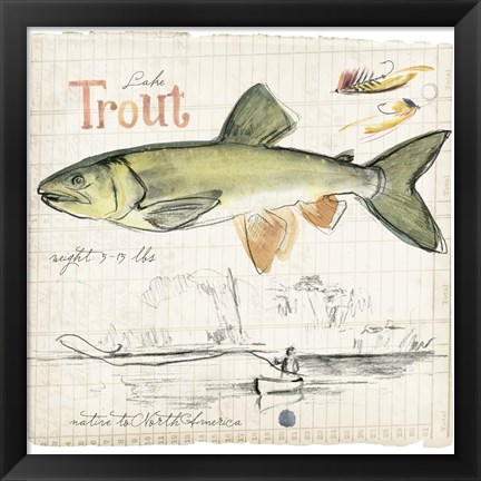 Framed Trout Journal III Print