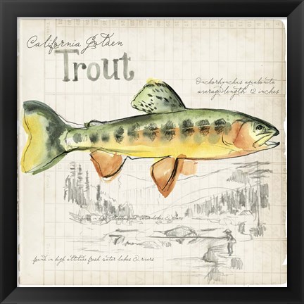 Framed Trout Journal IV Print