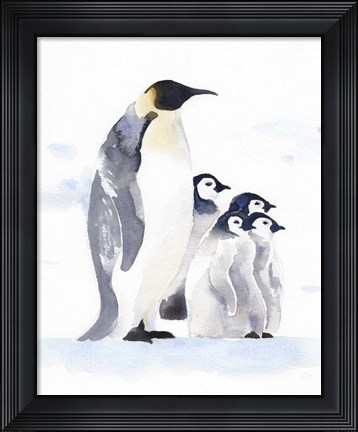 Framed Emperor Penguins I Print