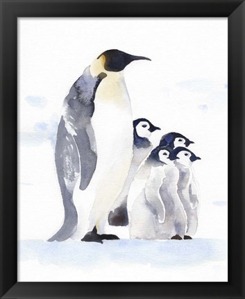 Framed Emperor Penguins I Print