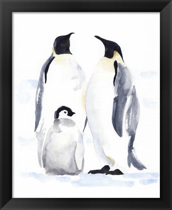 Framed Emperor Penguins II Print