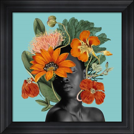 Framed Tangerine Tropics I Print