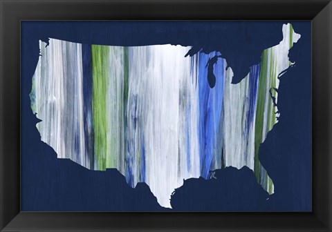 Framed Brushstroke USA Print