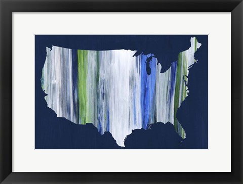 Framed Brushstroke USA Print