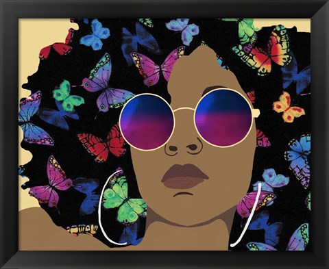 Framed Butterfly Diva I Print