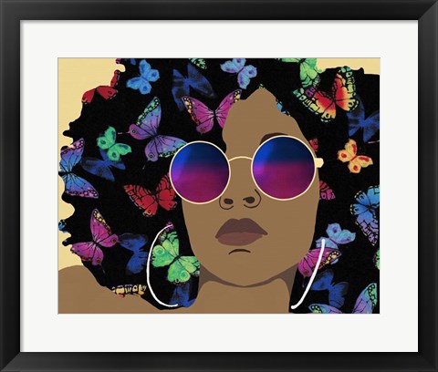 Framed Butterfly Diva I Print