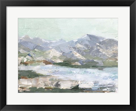 Framed Pastel Mountain View I Print
