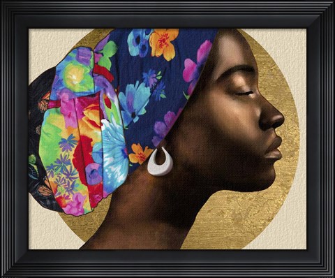 Framed Golden Lady I Print