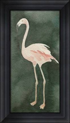 Framed Forest Flamingo I Print