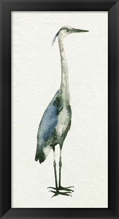 Framed Deep Blue Heron I Print
