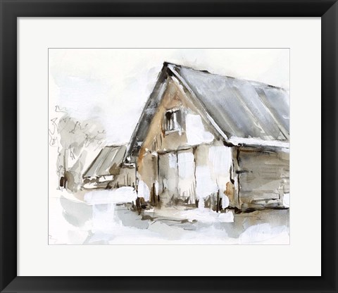 Framed Dilapidated Barn I Print