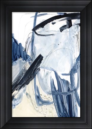 Framed Indigo Swash I Print