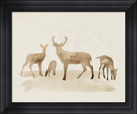 Framed Whitetail Herd I Print