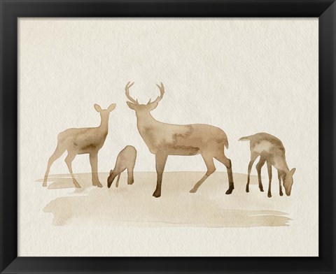 Framed Whitetail Herd I Print