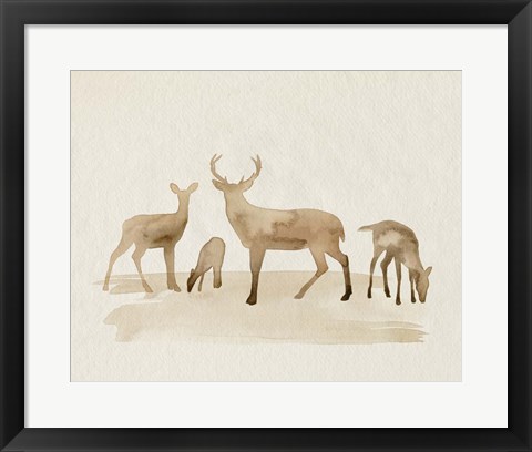 Framed Whitetail Herd I Print