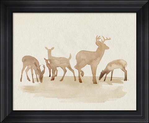 Framed Whitetail Herd II Print