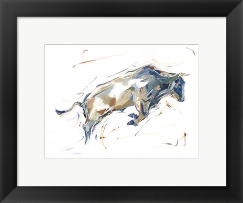 Framed Modern Bull Study I Print